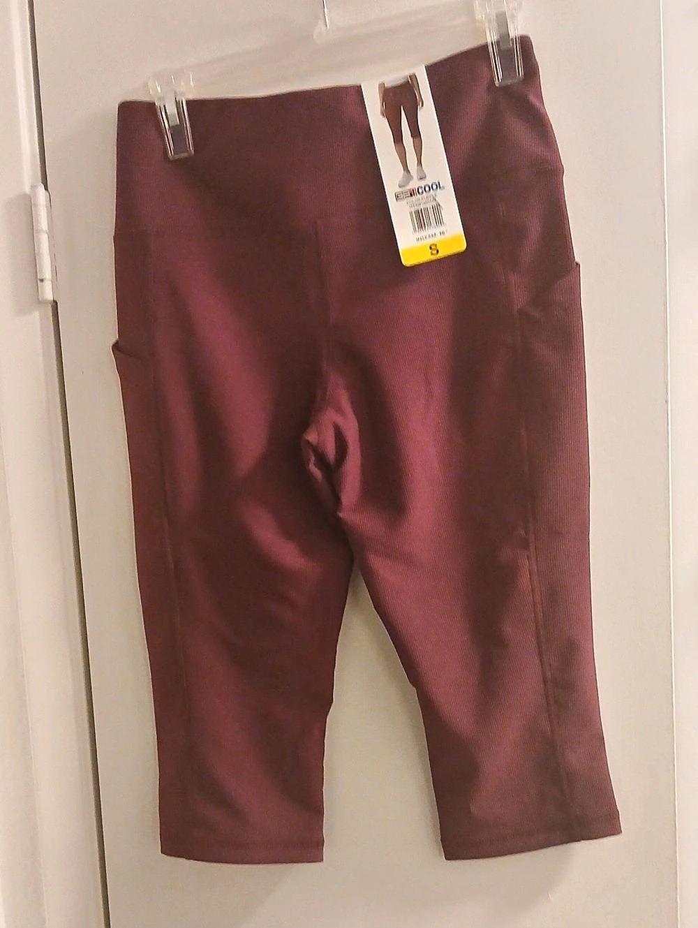 32 Degrees Cool Ribbed Capri Pants Purple Small NWT WOMEN'S Side Pockets